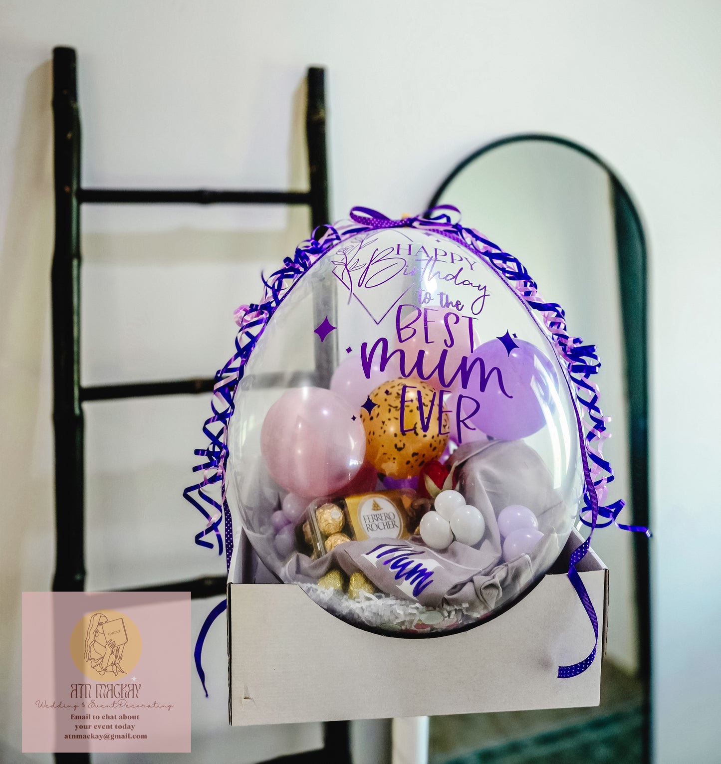 ‘Night Off’ Custom Bursting Gift Balloon Package